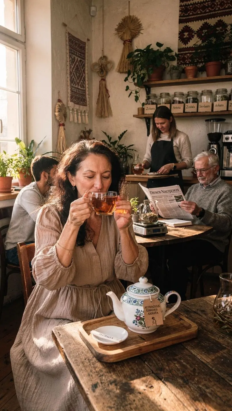 Astragalus širdies arbatos pakuotė su natūraliais ingredientais.